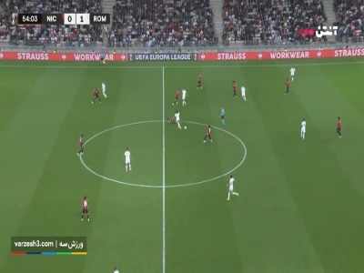 گل دوم رم به نیس توسط مانچینی