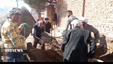 مشارکت خودجوش مردم کوهنانی در ساخت مسجد