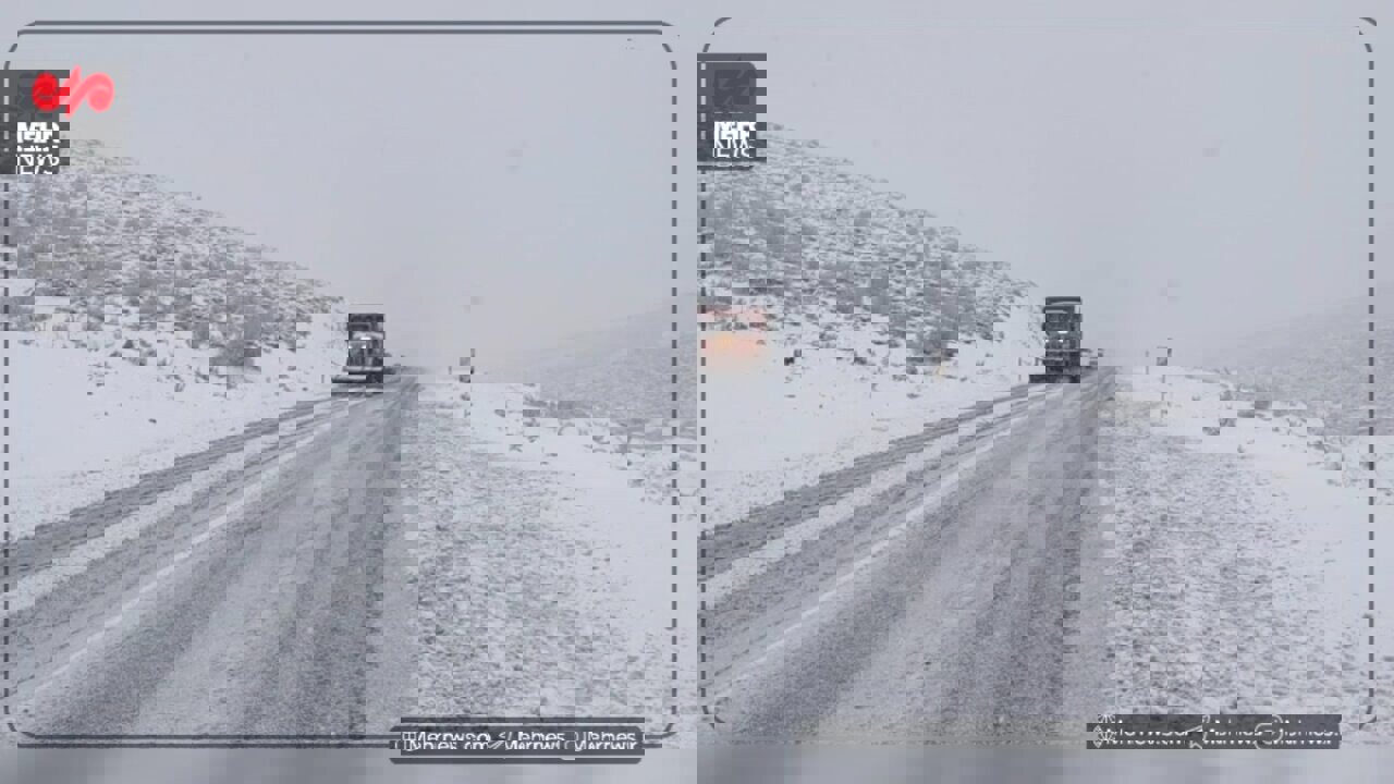 بارش برف در محور نورآباد-نهاوند