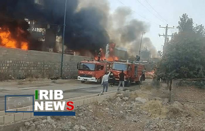 آتش‌سوزی در کارخانه سیمان دورود