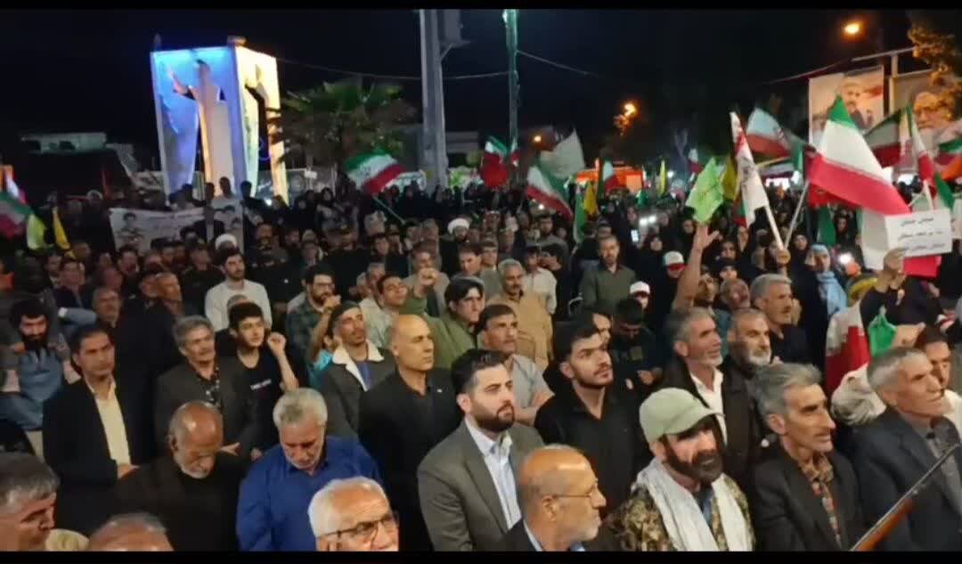 شعار «مرگ بر اسرائیل» مردم در خیابان‌های کوهدشت