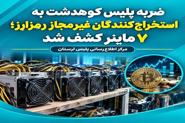 کشف ۷ دستگاه ماینر غیرمجاز در کوهدشت